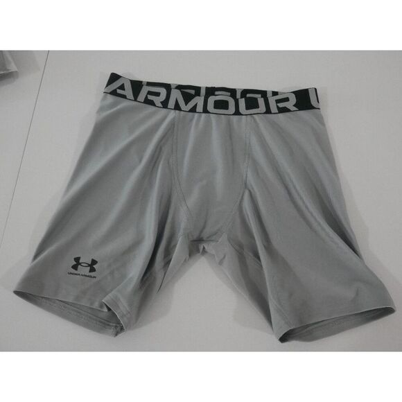 Under Armour YOUTH HeatGear Armour Shorts Steel/Black LARGE - Picture 3 of 6